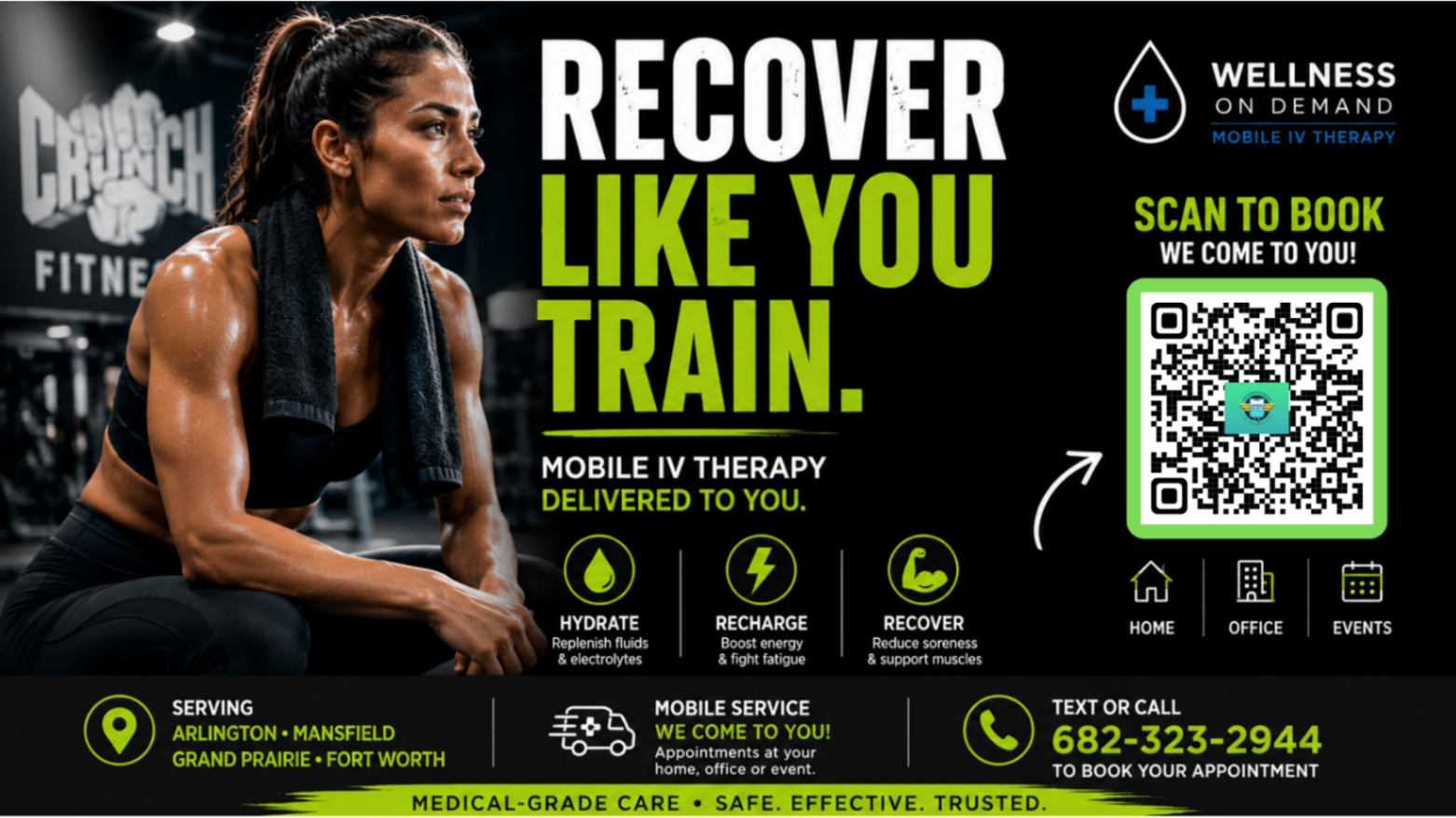 Athletic recovery with Wellness On Demand mobile IV therapy